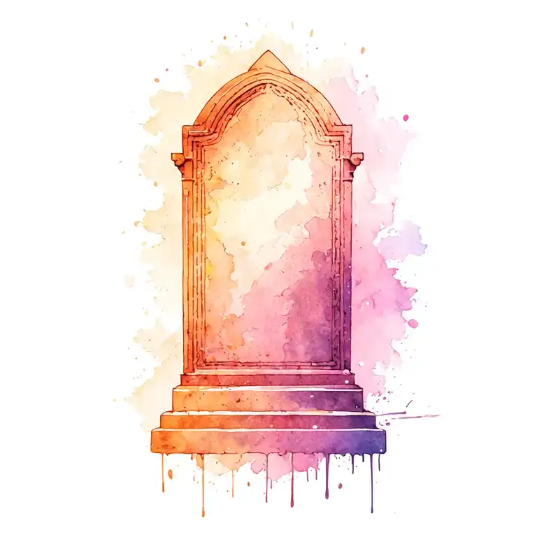 tomb stone pastel tattoo design idea