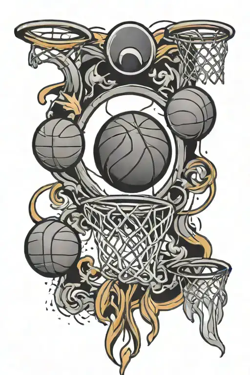 basketball hoops tattoo design idea