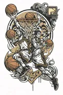 basketball hoops tattoo design idea