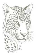 leopard print/ leopard cat being fierce tattoo design idea
