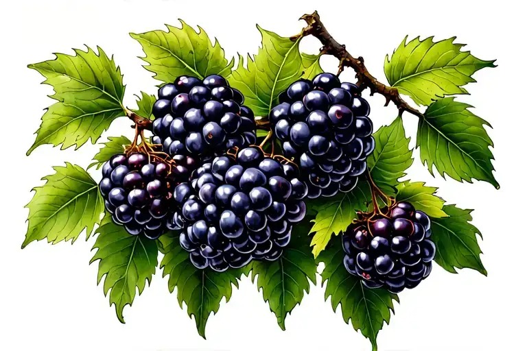 blackberry fruit tree branch  tattoo design idea