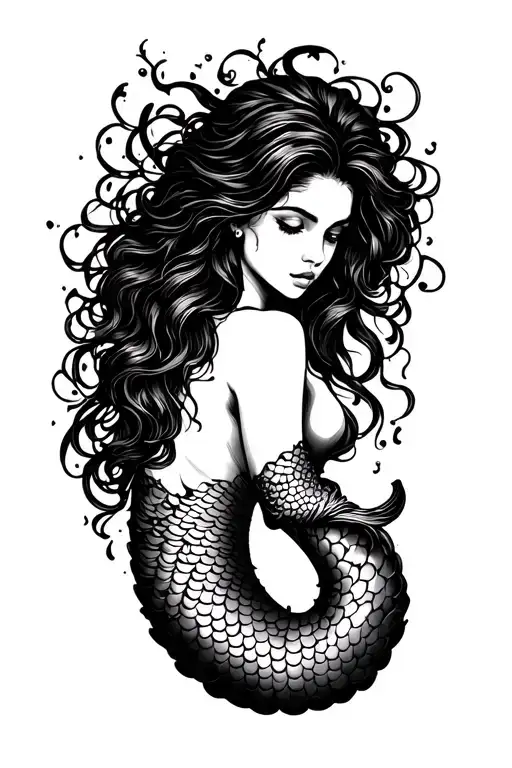Mermaid tattoo design idea