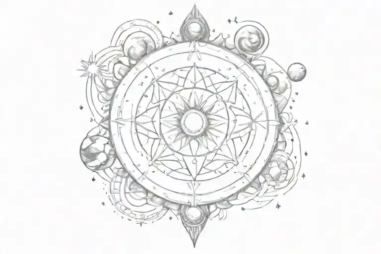 Chakra Planets Galaxy tattoo design idea