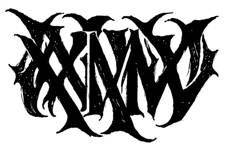 "XX V MMV  " date of birth roman numerals bindrune strenght loyalty  tattoo design idea