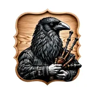 designs on wood carving crow muscular with mans face bagpiper playing the bagpipes baldblack beard tattoo design idea
