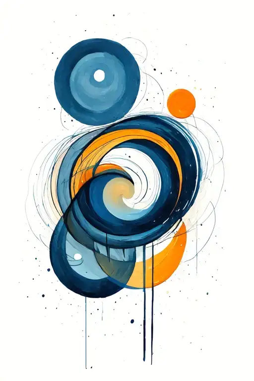 circles scribbled tattoo design idea