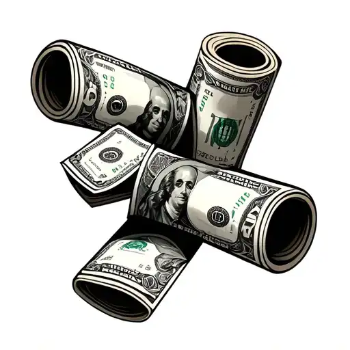 money rolls tattoo design idea