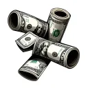 money rolls tattoo design idea