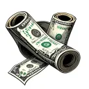 money rolls tattoo design idea