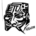 A cyberpunk tattoo featureing AT&F and HEXRAzor with a elelment of the guy faux anonymous mask tattoo design idea