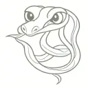 snake with big eyes tattoo design idea