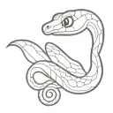 snake with big eyes tattoo design idea