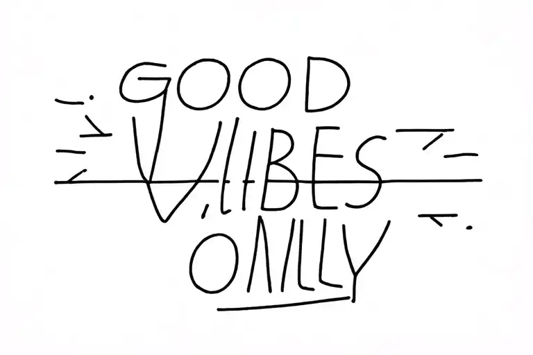 "Good Vibes Only " soleil tattoo design idea