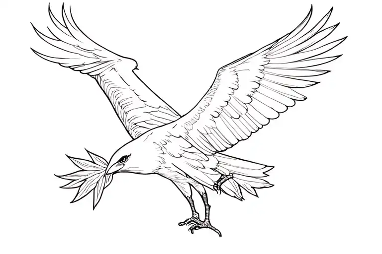 Australian Wedged Tail Eagle bright fall leaves tattoo design idea