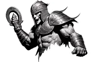 dangerous gladiator tattoo design idea