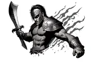 dangerous gladiator tattoo design idea