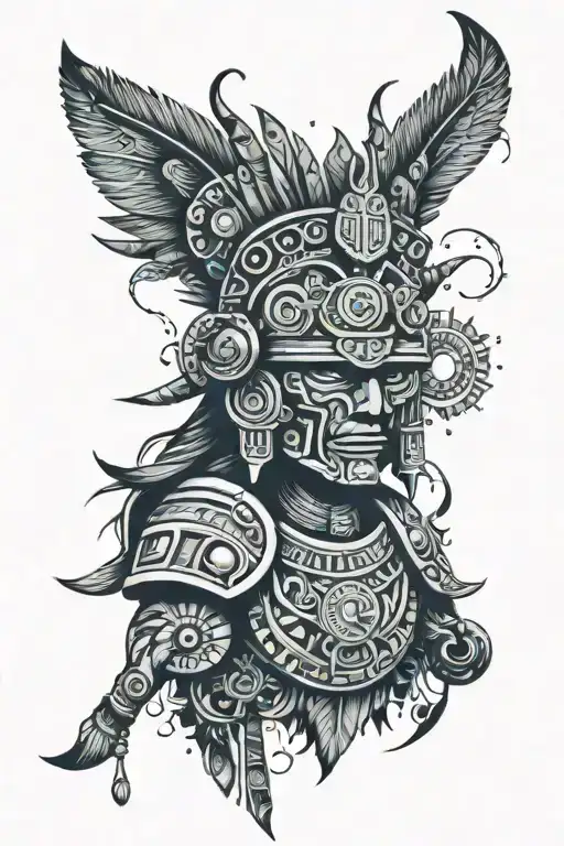 mayan warrior tattoo design idea