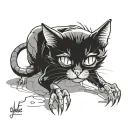 black cat with broken bones spider tattoo design idea