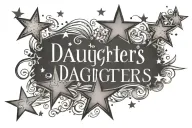 stars representing the client's daughters name written tattoo design idea