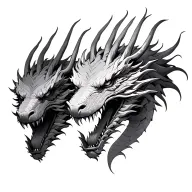 three Dragon head emerging tattoo design idea