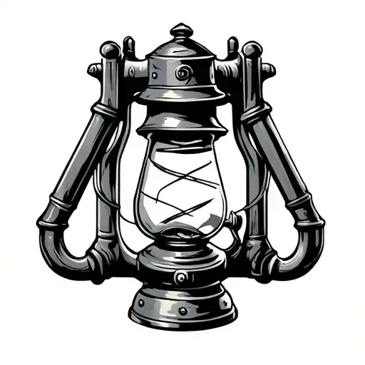 miners lamp made tattoo design idea