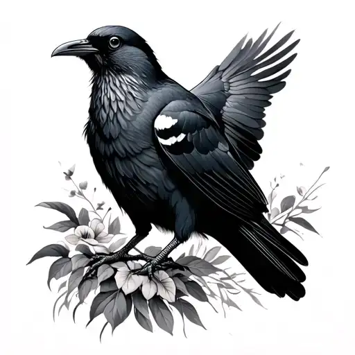 Cornish Chough tattoo design idea