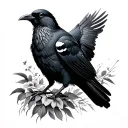 Cornish Chough tattoo design idea