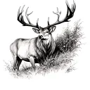 Scottish stag tattoo design idea