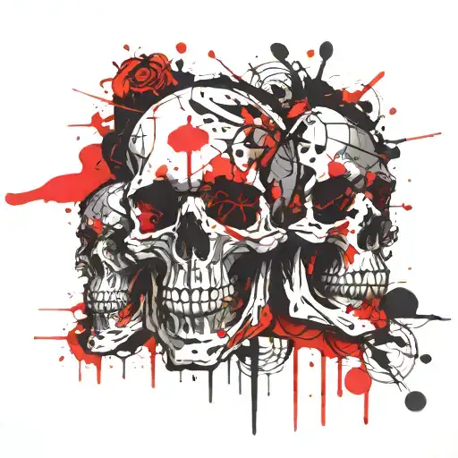 skulls representing dark periods tattoo design idea