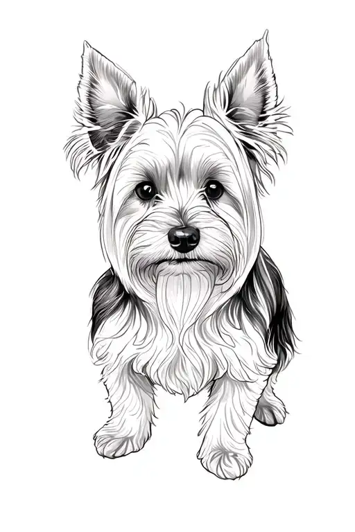 Yorkshire Terrier standing tattoo design idea