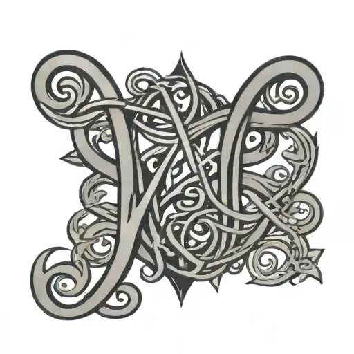 ambigram name intertwined tattoo design idea