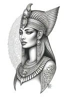 Cleopatra egyptian goddess tattoo design idea