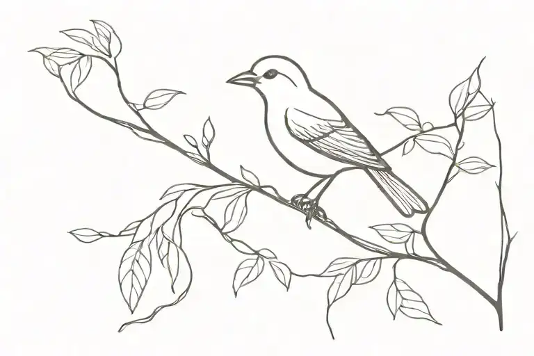 bird wispy tattoo design idea