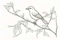 bird wispy tattoo design idea