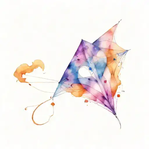 Kite, marbles, colors, ink tattoo design idea