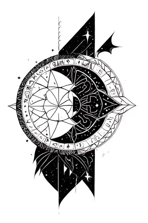 geometric astrology inspired tattoo showcasing tattoo design idea