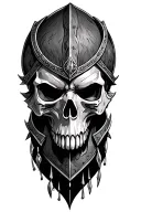 viking warrior skull tattoo design idea