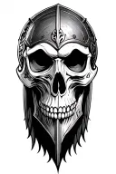 viking warrior skull tattoo design idea