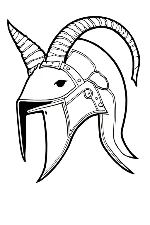 goat scanderbeg helmet make it authentic add something in background tattoo design idea
