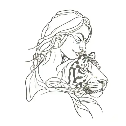 tigress woman tattoo design idea