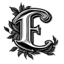 Cursive E tattoo design idea