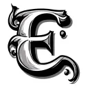 Cursive E tattoo design idea