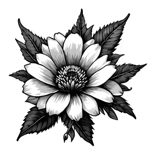 may birth flower and home plate tattoo design idea