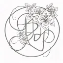 It should have a style that resembles a tattoo. It needs to be striking and memorable. The text "HD" and the number 5 sh tattoo design idea