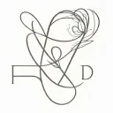 It should have a style that resembles a tattoo. It needs to be striking and memorable. The text "HD" and the number 5 sh tattoo design idea