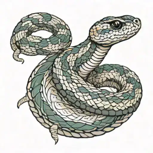 rattlesnake wrapped tattoo design idea