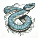 rattlesnake wrapped tattoo design idea
