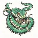 rattlesnake wrapped tattoo design idea