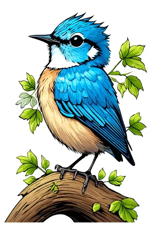 blue wren looking for mate tattoo design idea