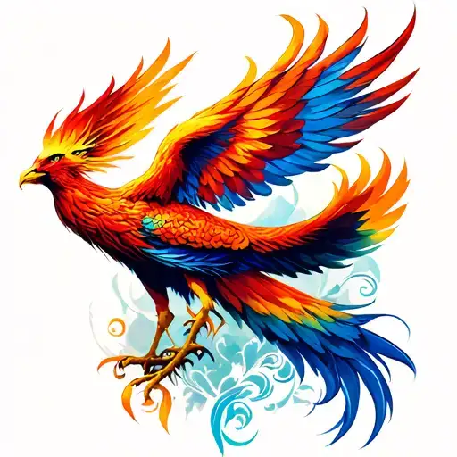 Phoenix Colorful tattoo design idea